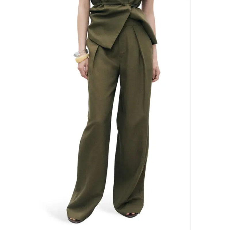 Nwt Mango Mng Selection Orchid Linen Blend Straight Wide Leg Pants, Size 4